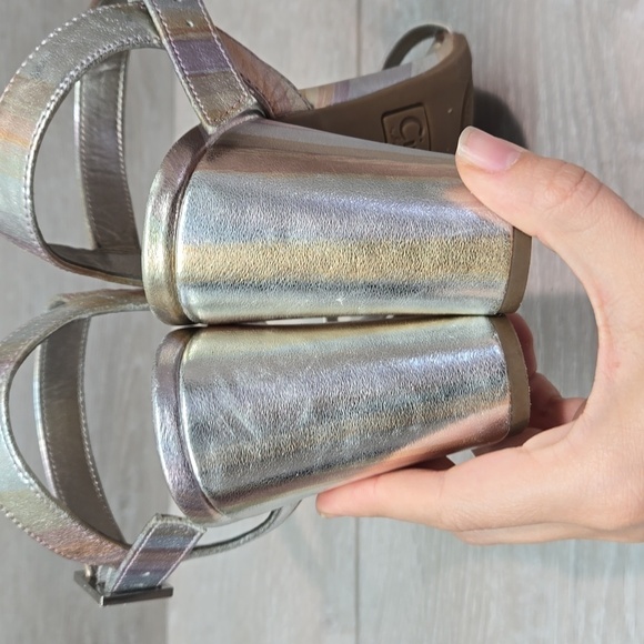 Circus By Sam Edelman Esther Metallic Ankle Heels Sandals shoes sz 7.5M - Picture 9 of 16